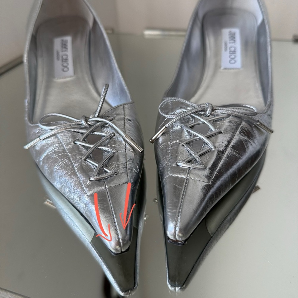 Jimmy Choo Scarlett Metallic Corset Kitten Pumps $1,075 41 - Picture 11 of 14